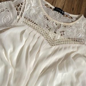 HAND EMBROIDERED FLOWY MINI DRESS